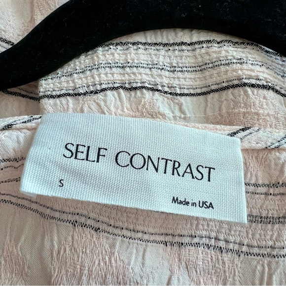 Self Contrast Arie Buttoned Flutter Sleeve Dress Mini Striped Summer Light S - Picture 7 of 9